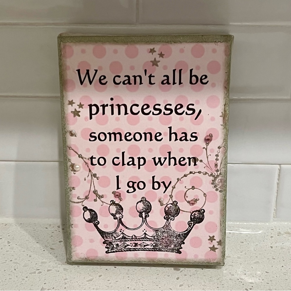 Sassy Crown Princess Quote Canvas Art Decor